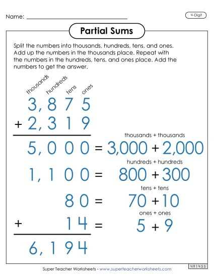 4 digit numbers expanded form worksheet