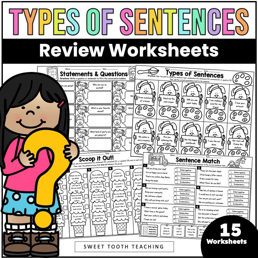 4 kinds of sentences worksheets