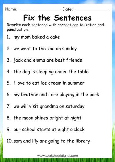 4th class english worksheets