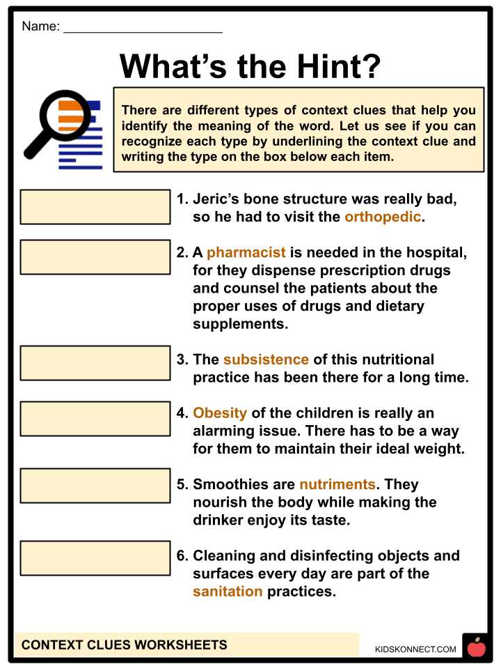 4th grade context clues worksheets