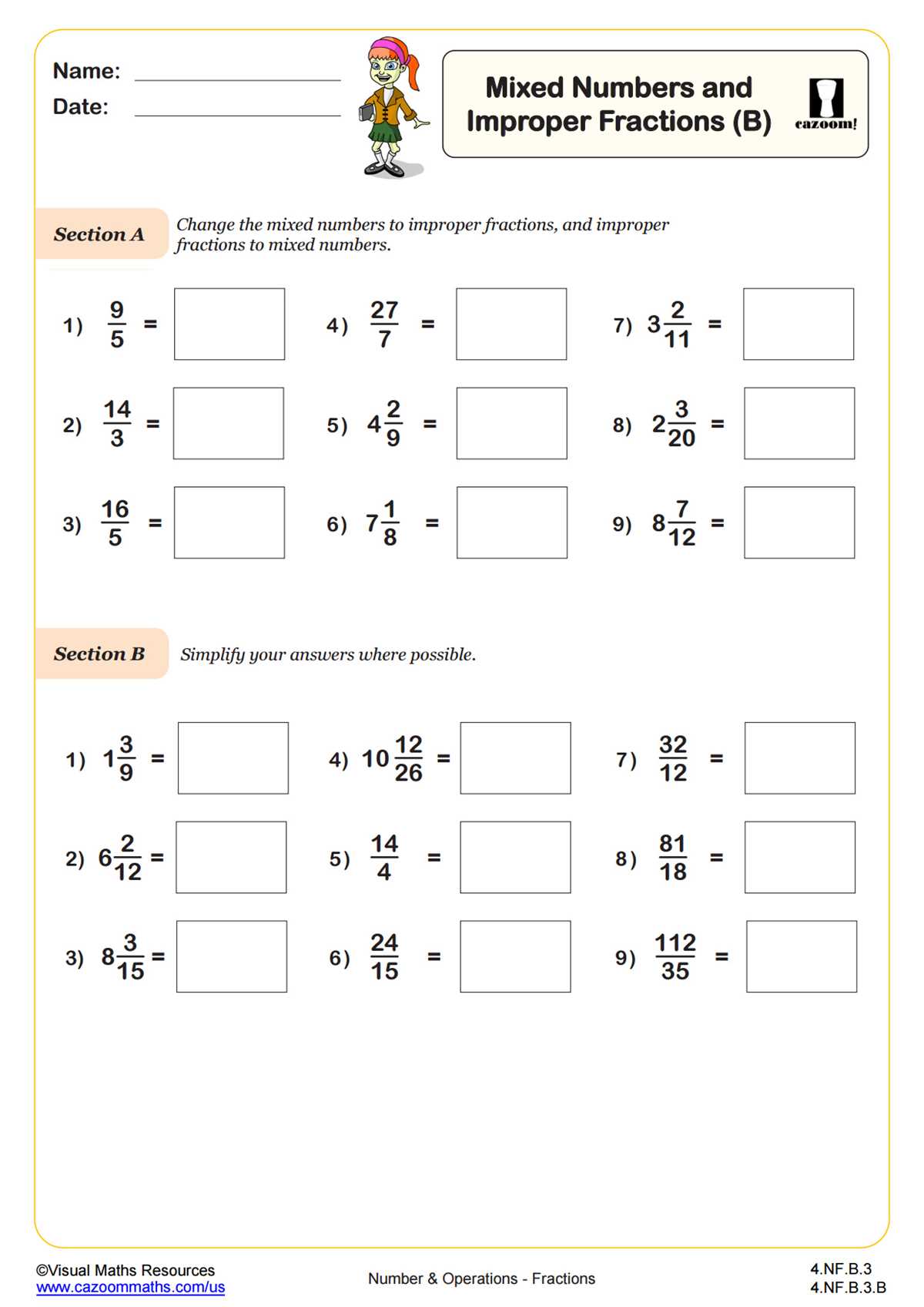 4th grade decomposing fractions worksheets