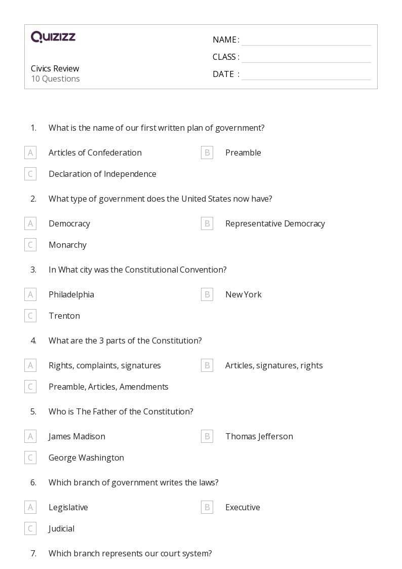 4th grade review worksheets