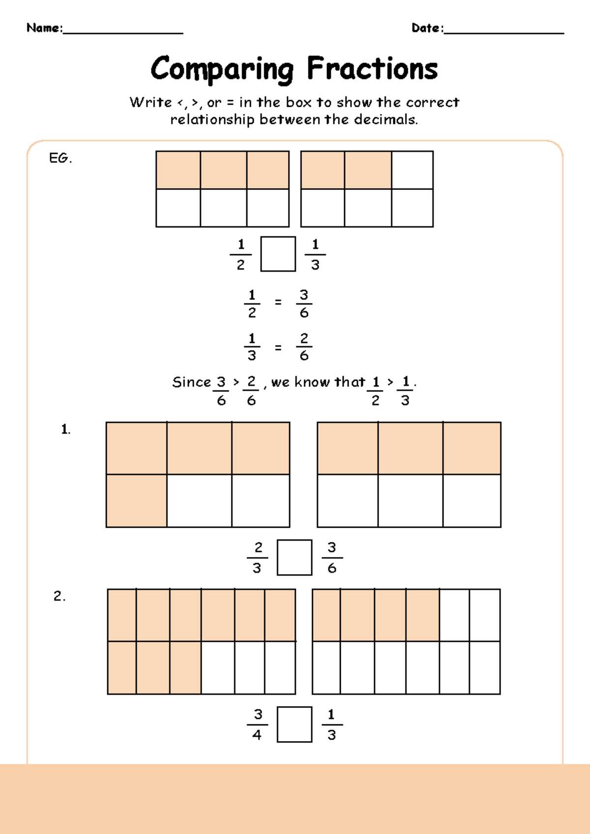 4th grade decomposing fractions worksheets