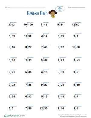 4th grade division worksheets