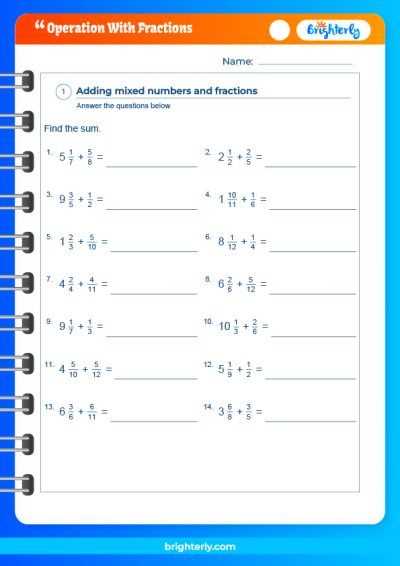 4th grade fraction review worksheet