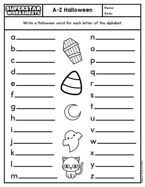 4th grade halloween worksheets