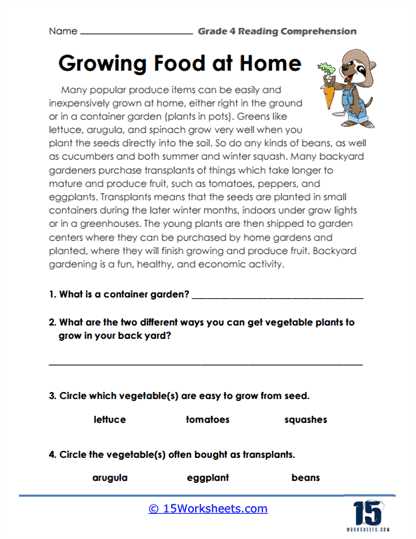 4th grade level reading comprehension worksheets