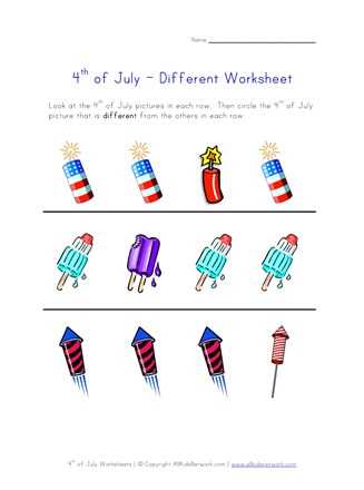 4th of july worksheets for preschool