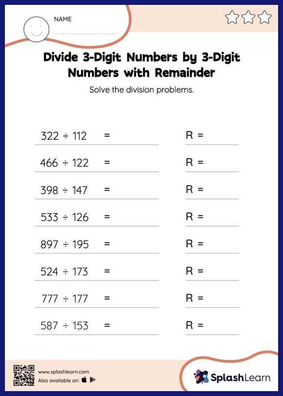 5 digit by 3 digit division worksheets