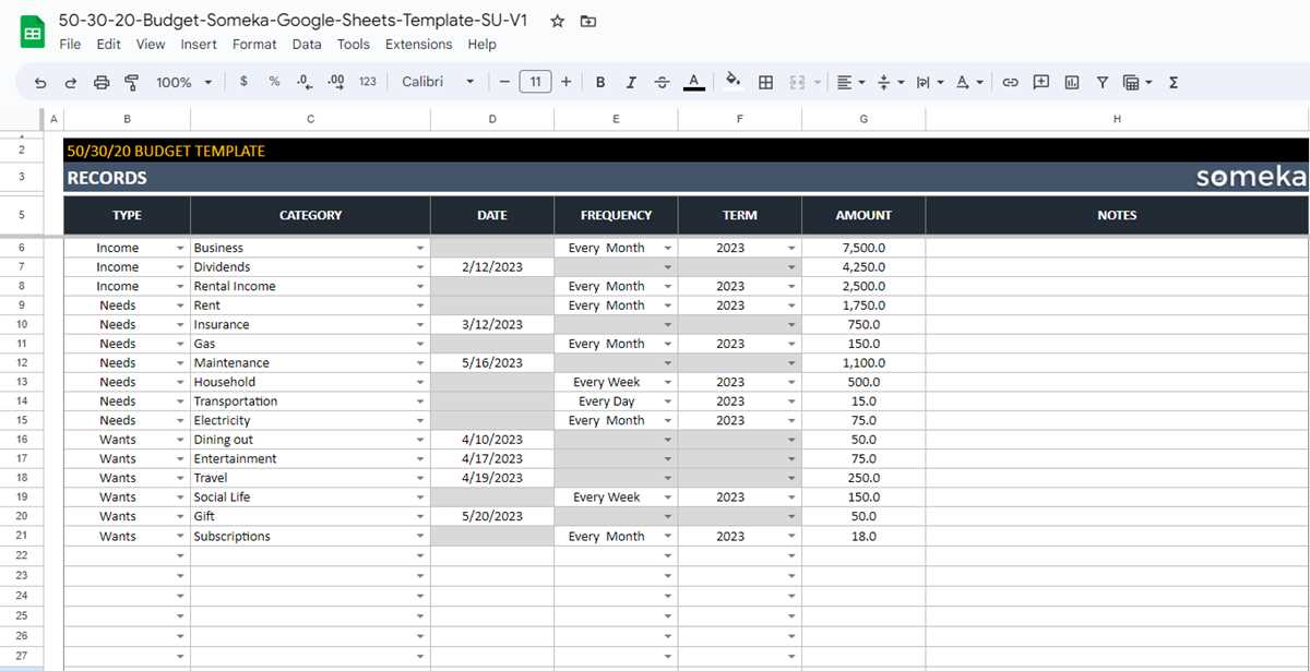 50 30 20 budget worksheet