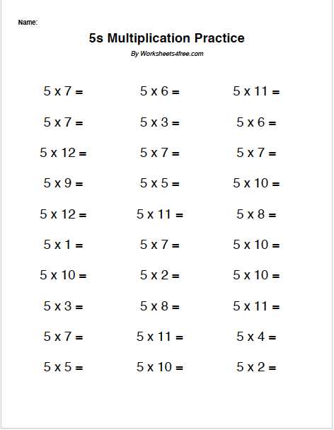 5s multiplication worksheet 5s multiplication worksheet