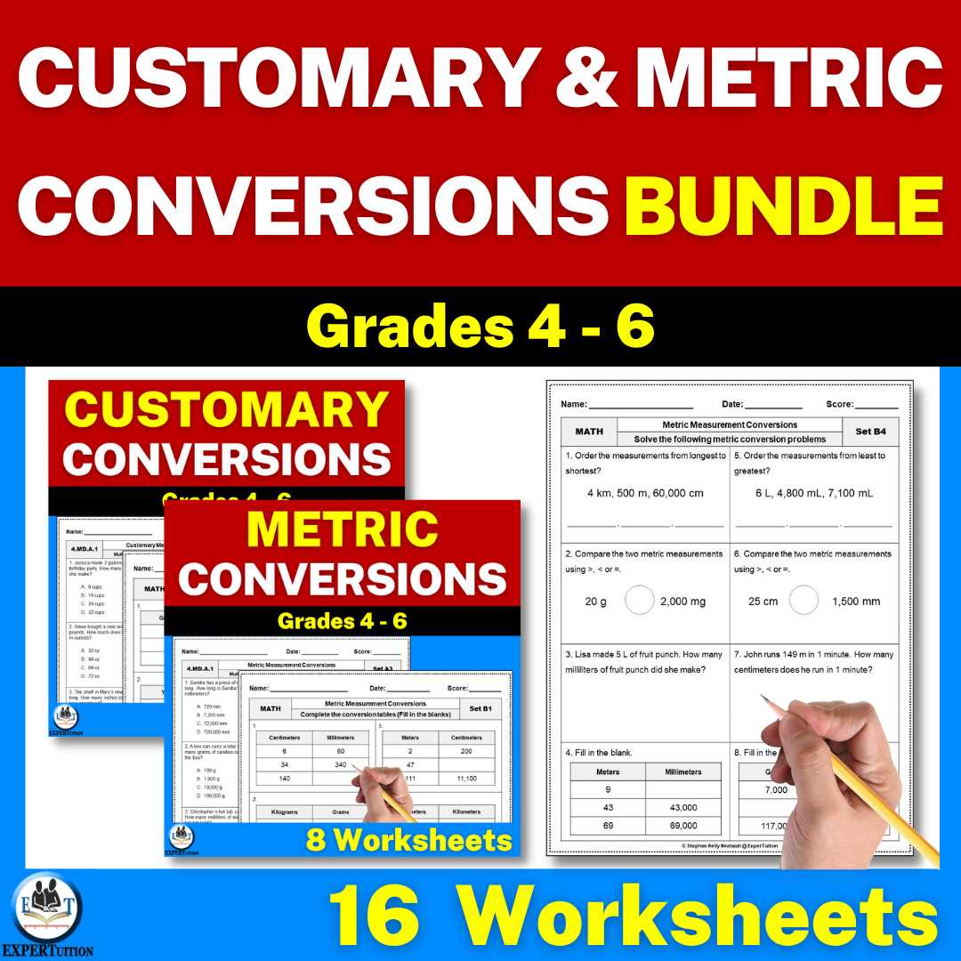 5th grade conversions worksheet