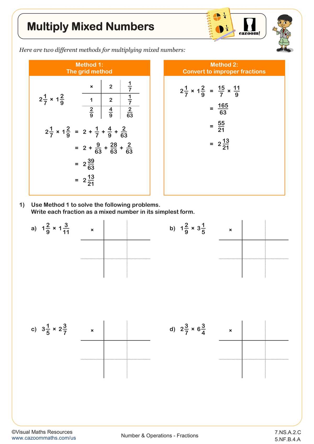 5th grade fraction multiplication worksheets