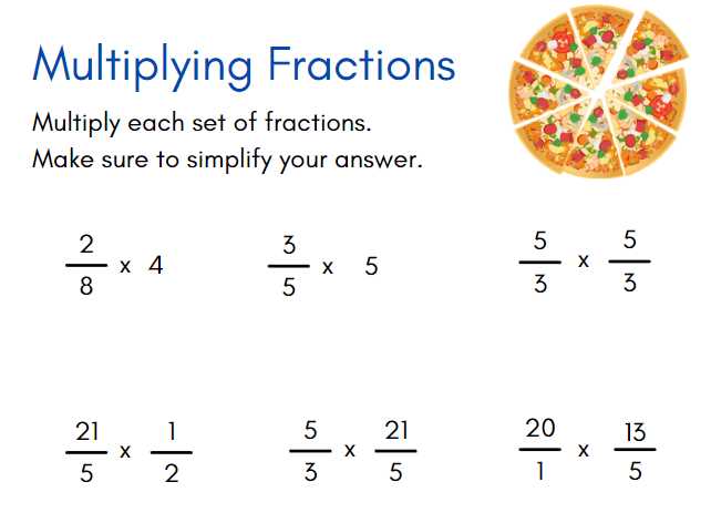 5th grade fraction multiplication worksheets