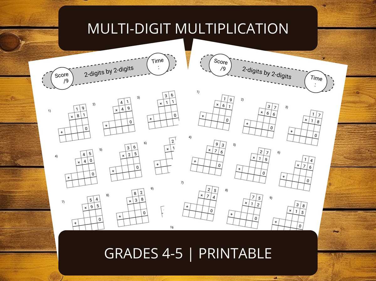 5th grade multi digit multiplication worksheets