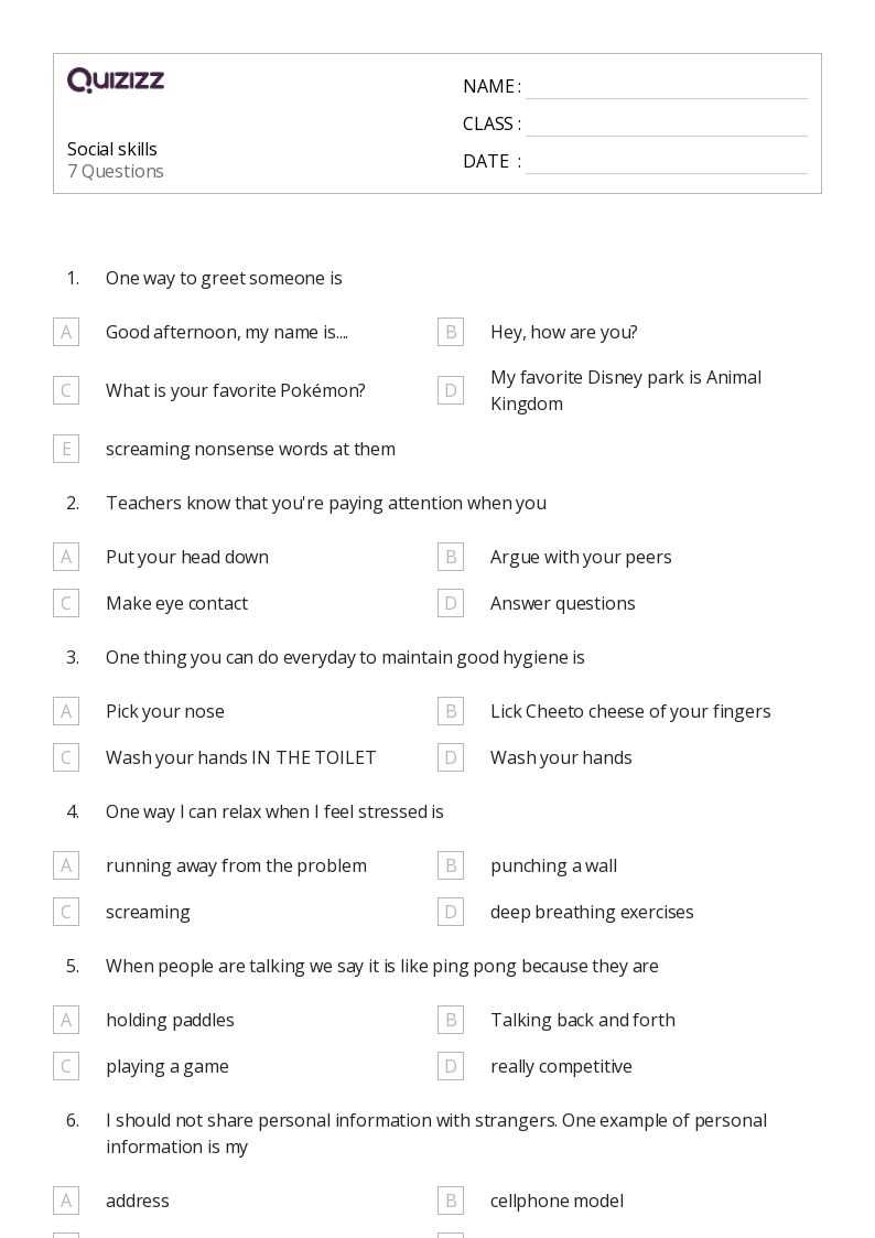 5th grade social studies worksheet