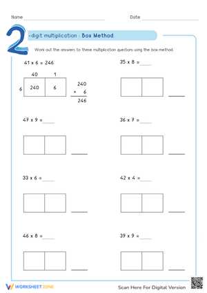 5th grade area model multiplication worksheets