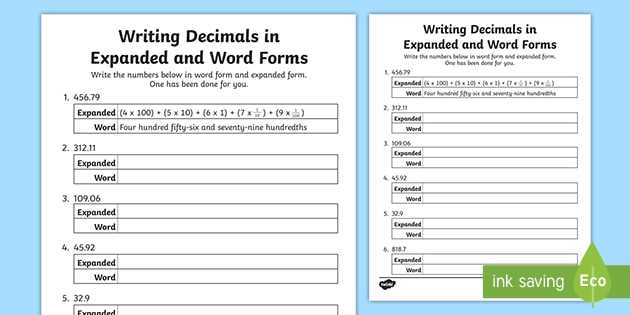 5th grade expanded form worksheets