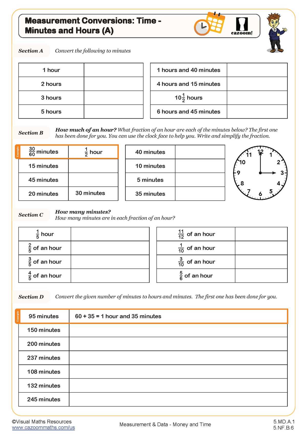 5th grade math practice worksheets