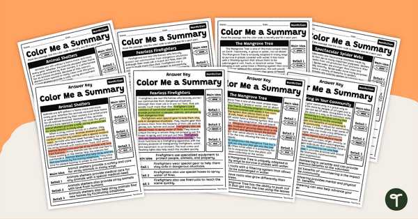 5th grade summarizing worksheets