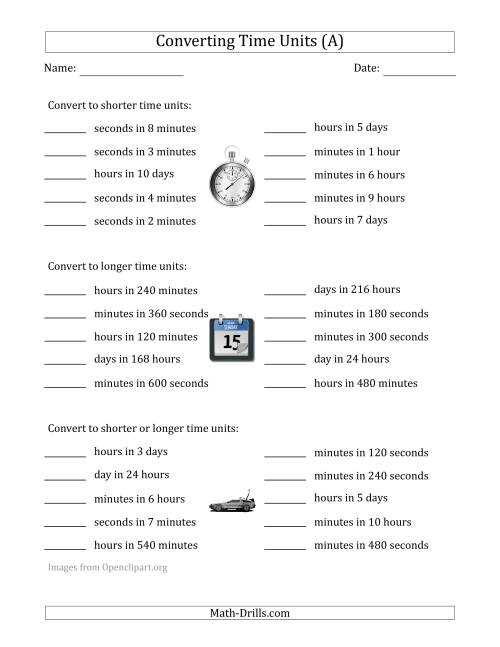 5th grade unit conversion worksheet