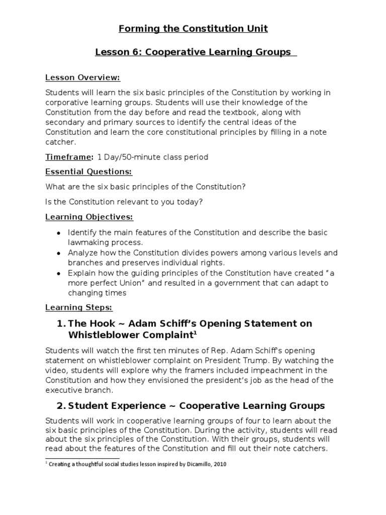 6 foundational principles of the constitution worksheet