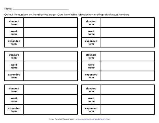 6 digit expanded form worksheets