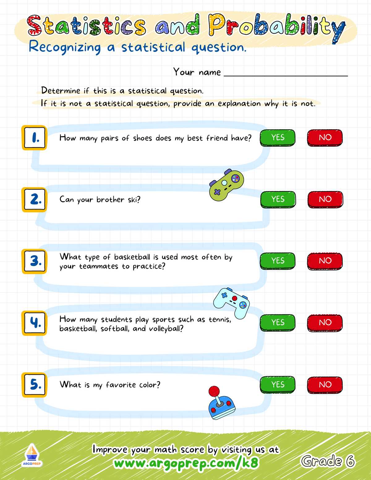 6th grade math statistics worksheets