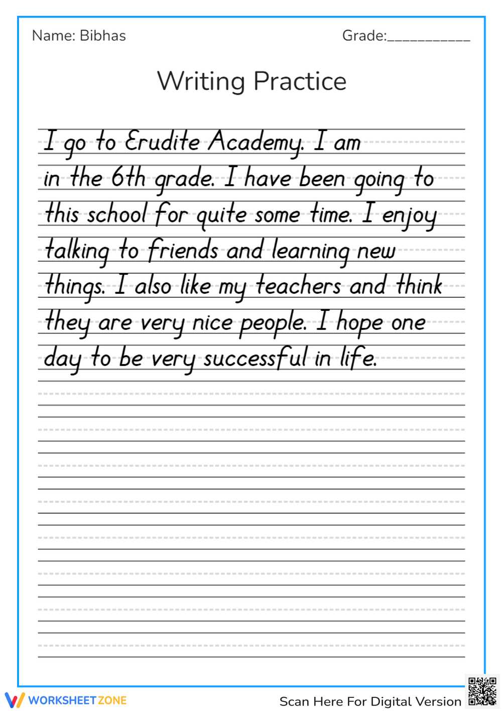 6th grade writing worksheets