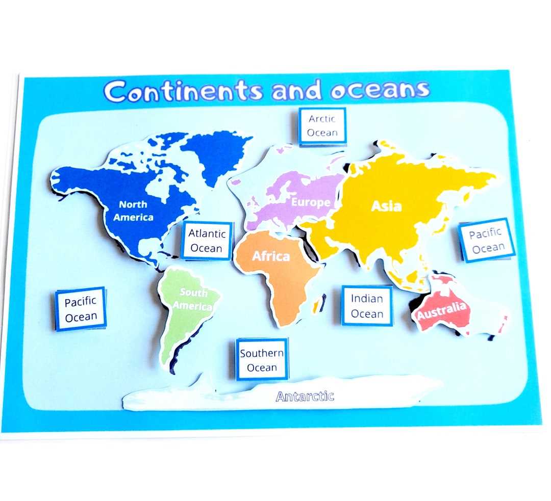 7 continents 5 oceans worksheet