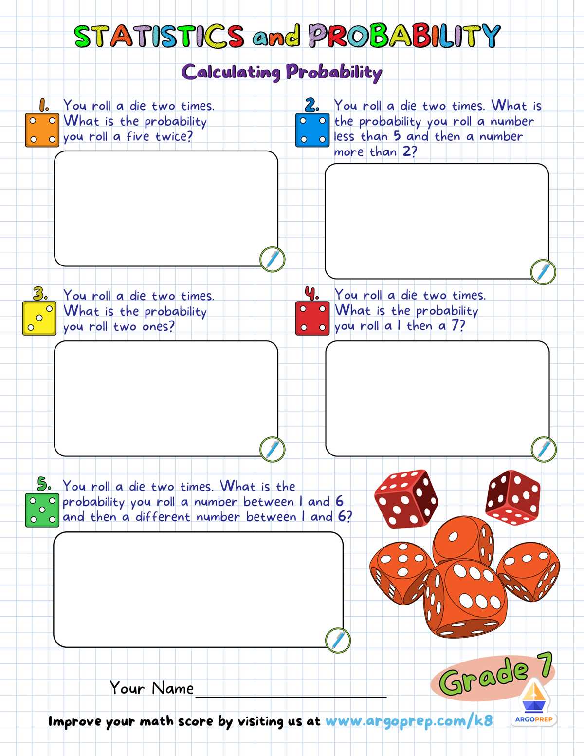 7th grade probability worksheets