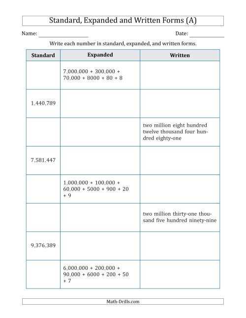 7th std maths worksheets