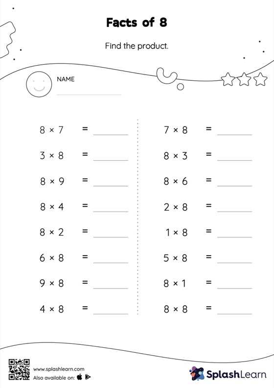 8 multiplication worksheet