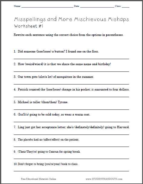 8th english worksheets