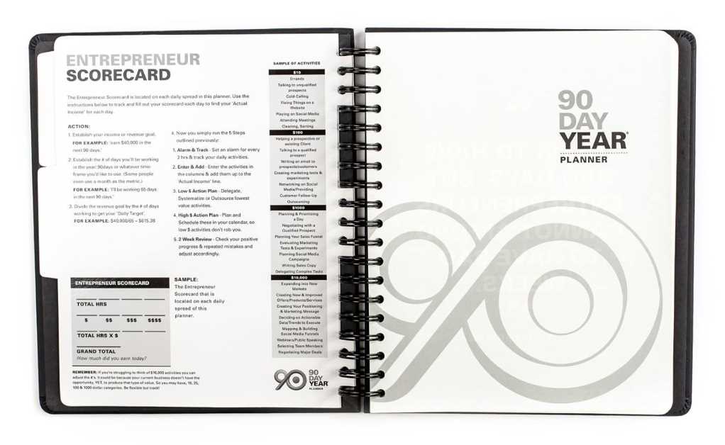 90 day year worksheet