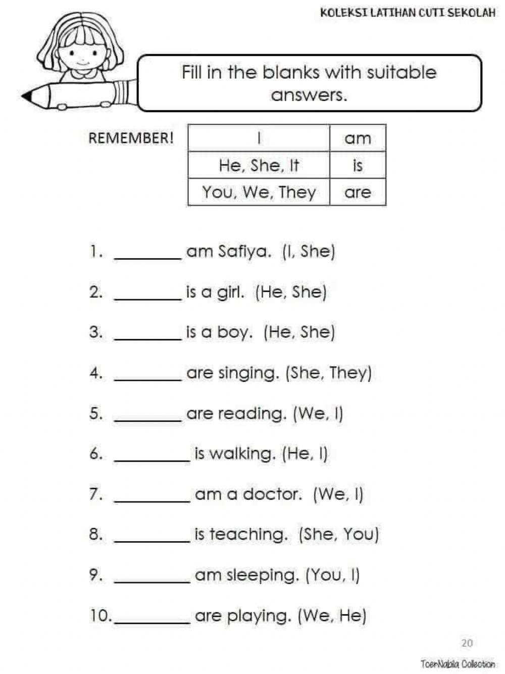 a1 level english worksheets