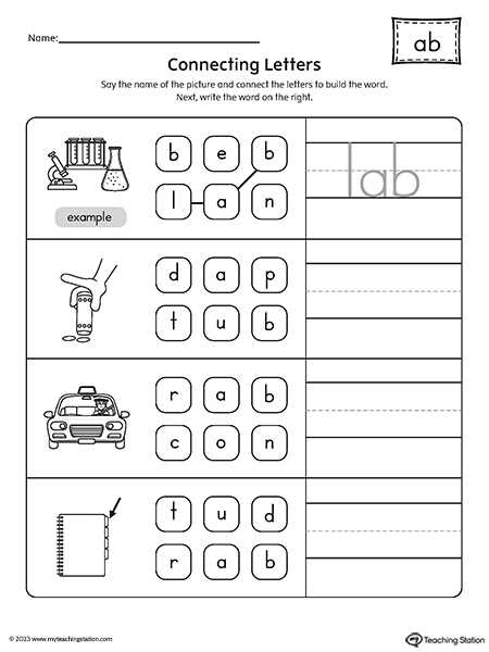 ab word family worksheets for kindergarten