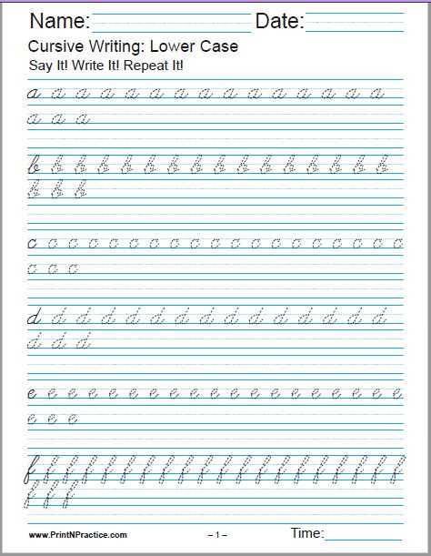 abc cursive worksheet