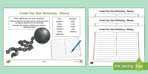 abolition of slavery worksheet