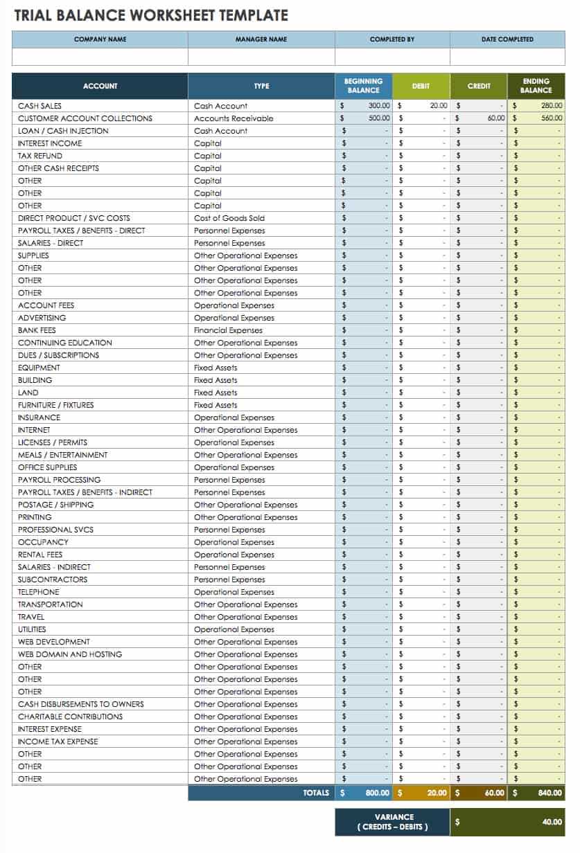accounting worksheet examples