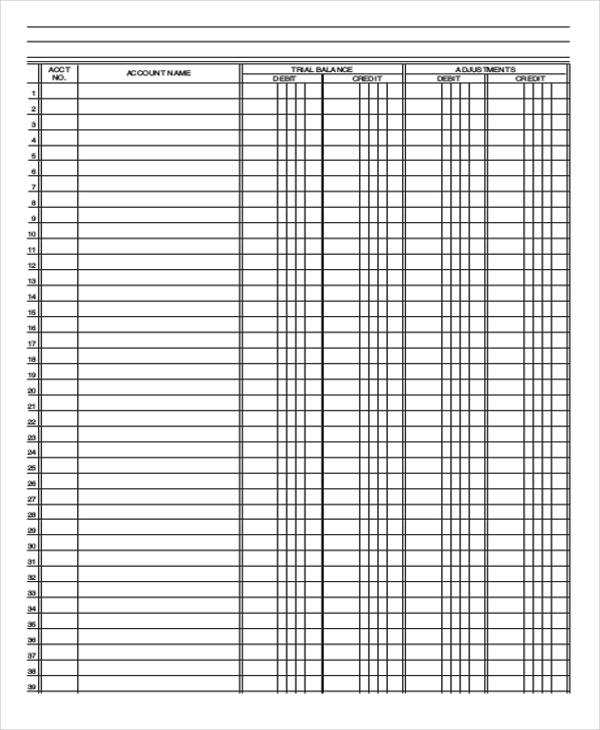 accounting worksheets templates accounting worksheets templates