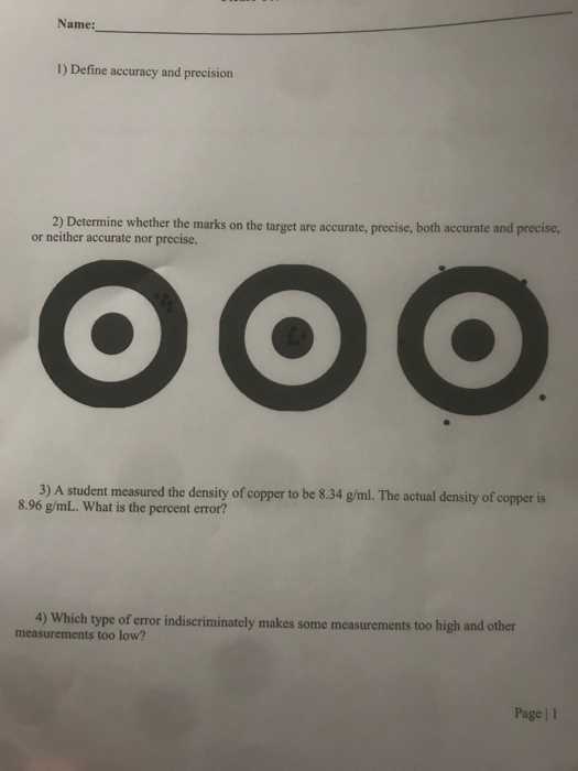 accuracy and precision worksheet chemistry accuracy and precision worksheet chemistry
