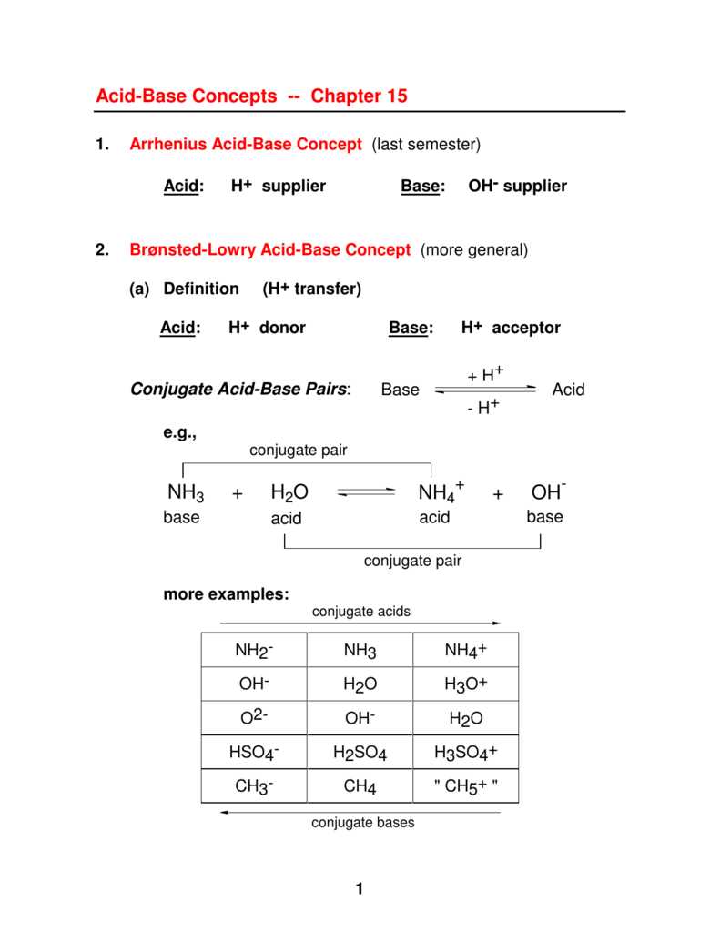 acid base conjugate pairs worksheet