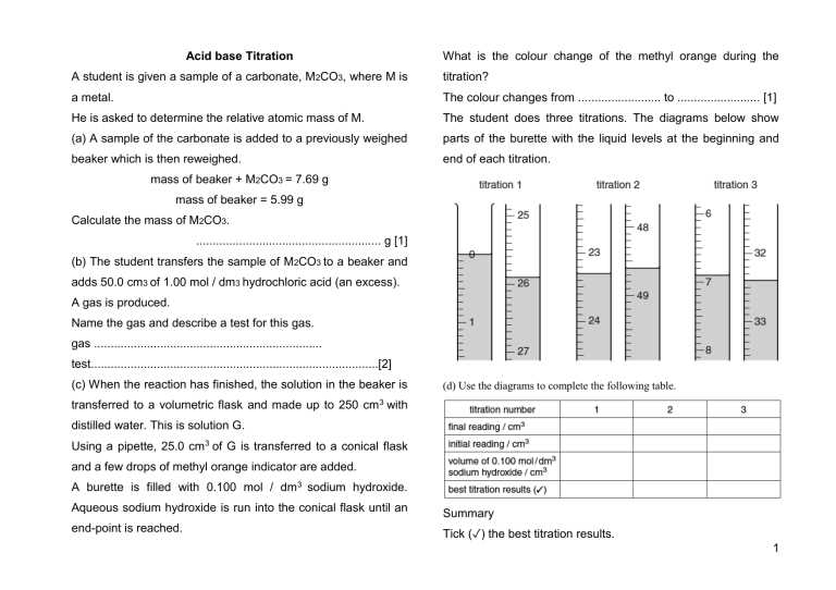 acid base reactions calculations worksheet