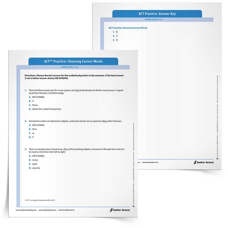 act word problems worksheet