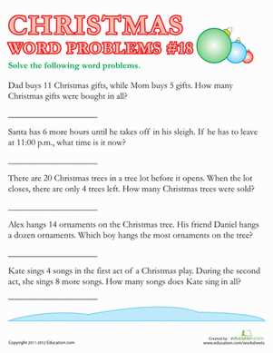 act word problems worksheet