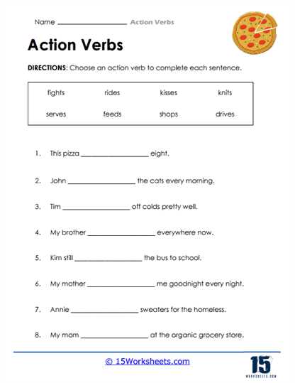 action and being verbs worksheet