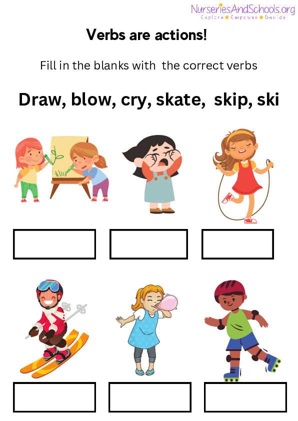 action verb live worksheet