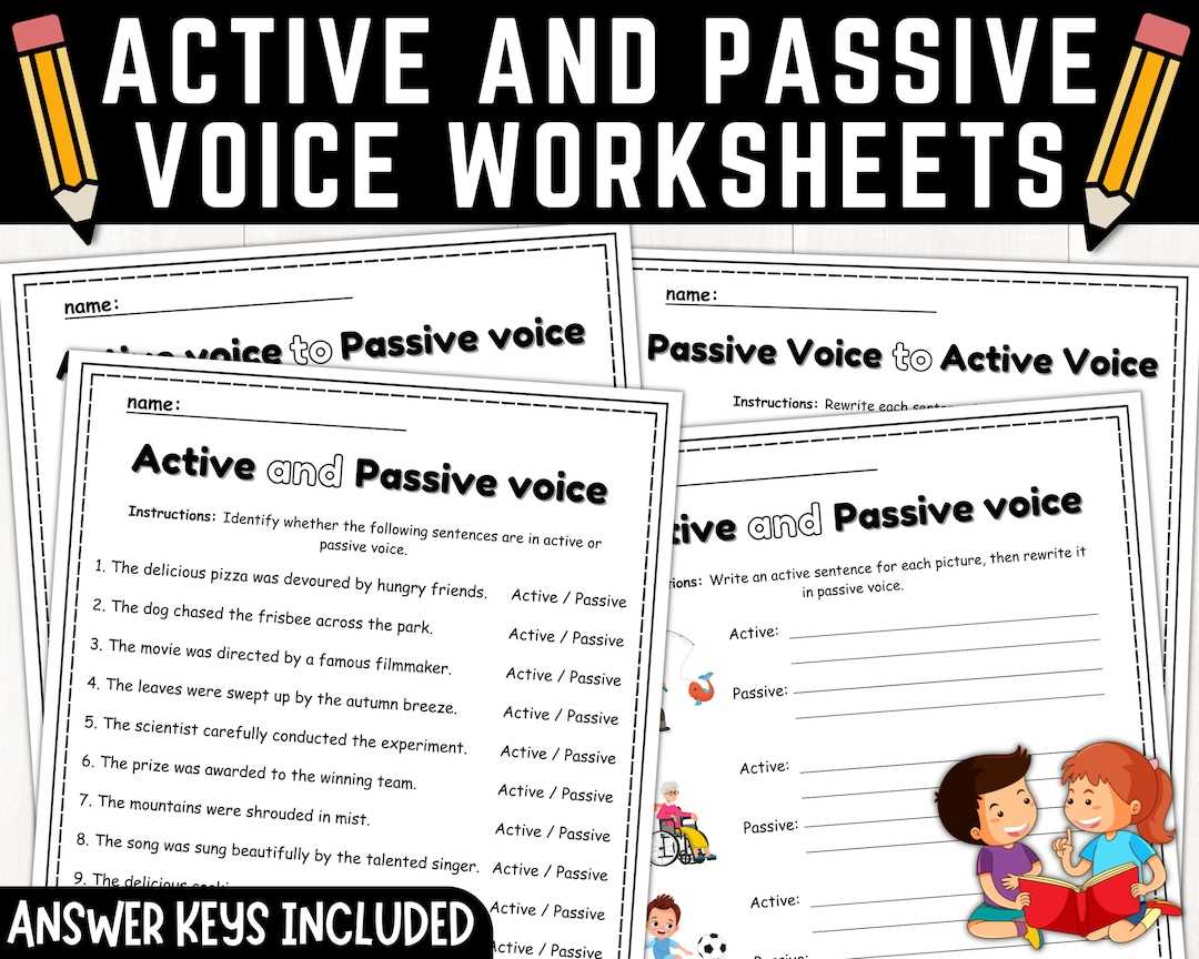 active or passive worksheet