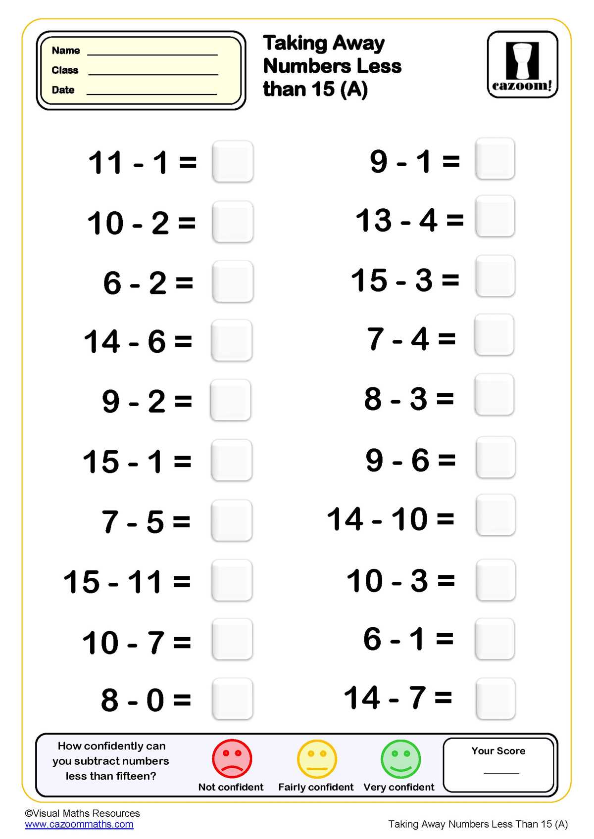 add and take away worksheets